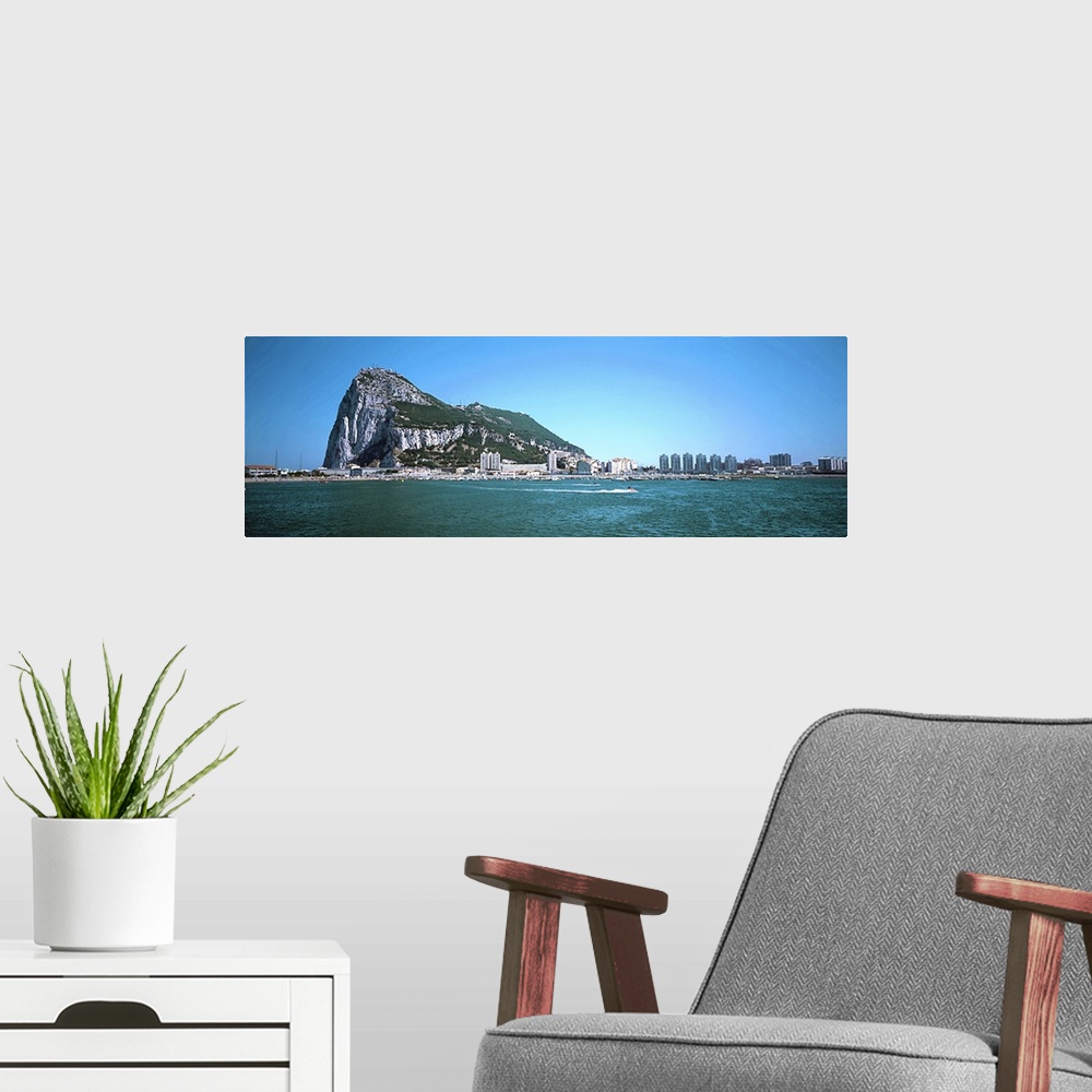 A modern room featuring The Rock of Gibraltar