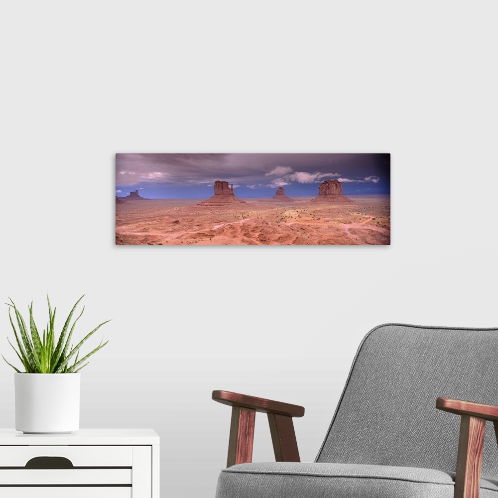 A modern room featuring Thunderstorm over a landscape, Monument Valley, San Juan County, Utah,