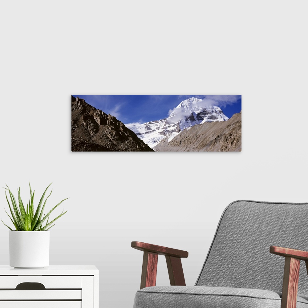 A modern room featuring Tibet, Mount Kailash, mountain
