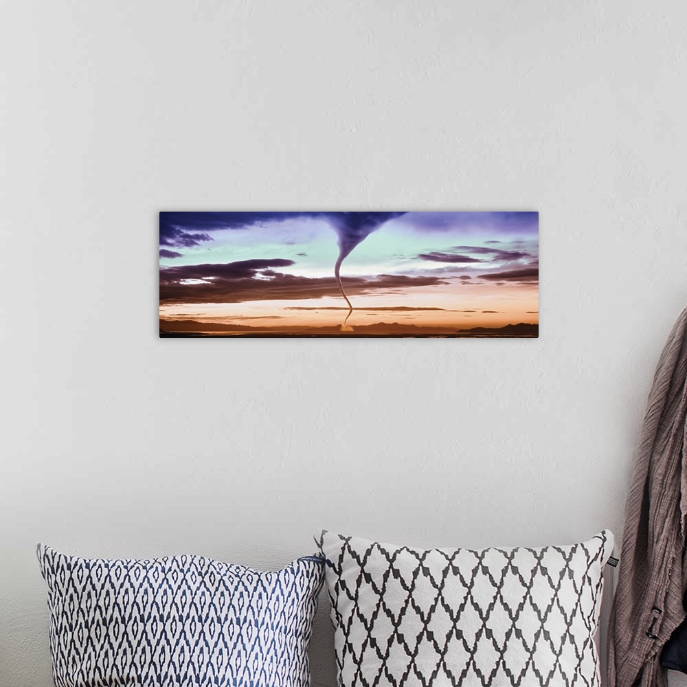 A bohemian room featuring Tornado in the sky