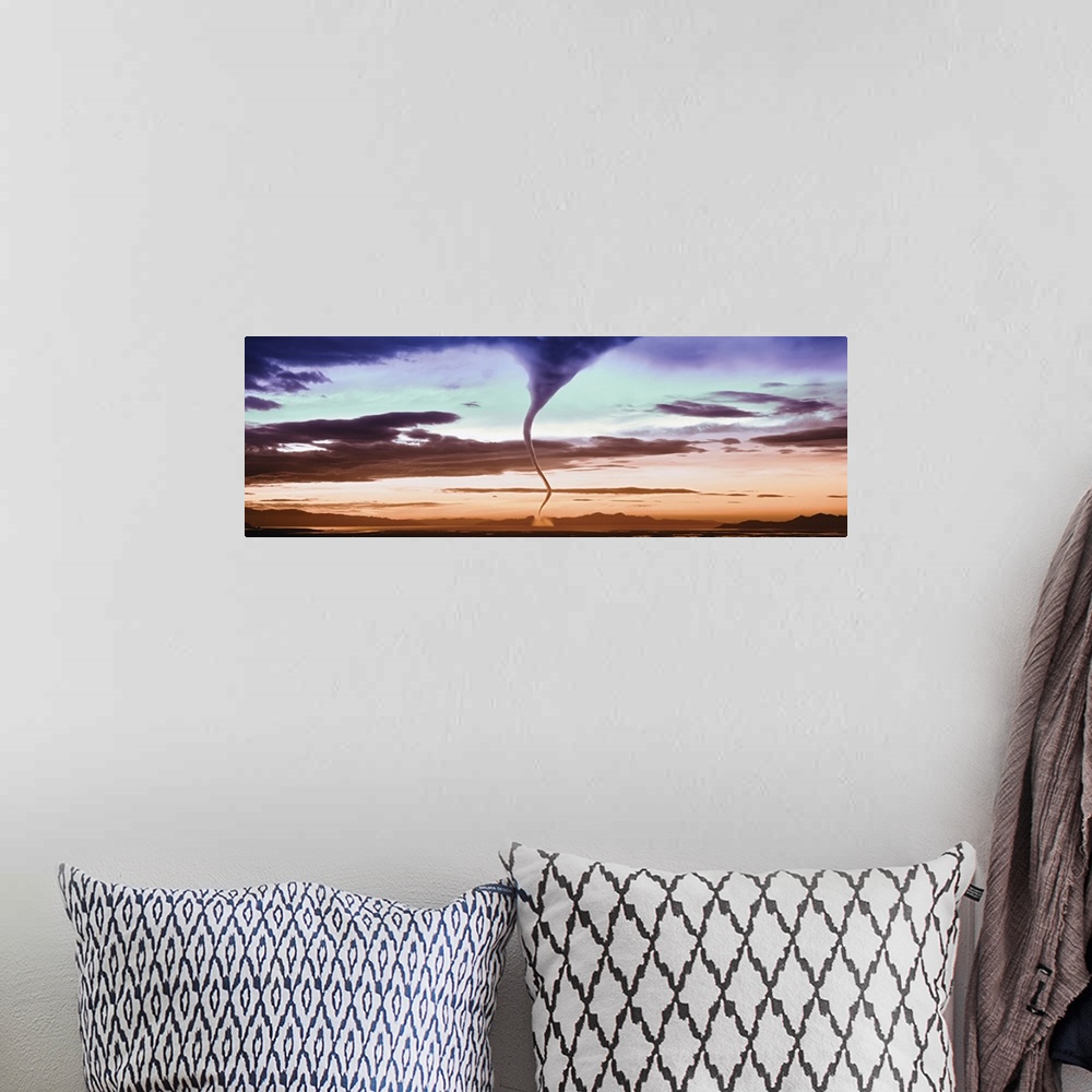 A bohemian room featuring Tornado in the sky