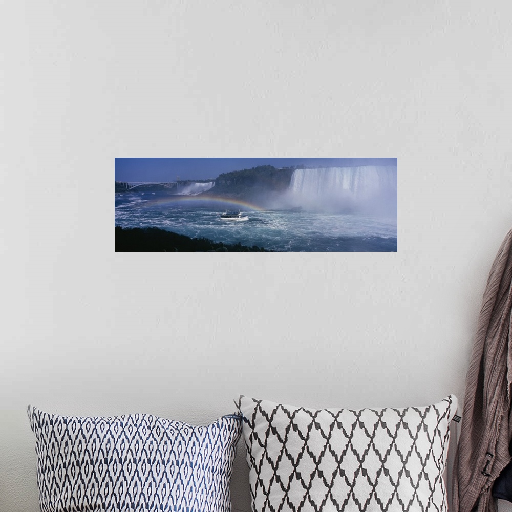 A bohemian room featuring Tourboat near waterfalls, Niagara Falls, Ontario, Canada