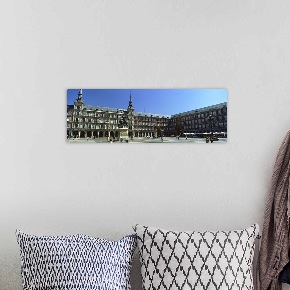 A bohemian room featuring Tourists at a palace, Plaza Mayor, Madrid, Spain