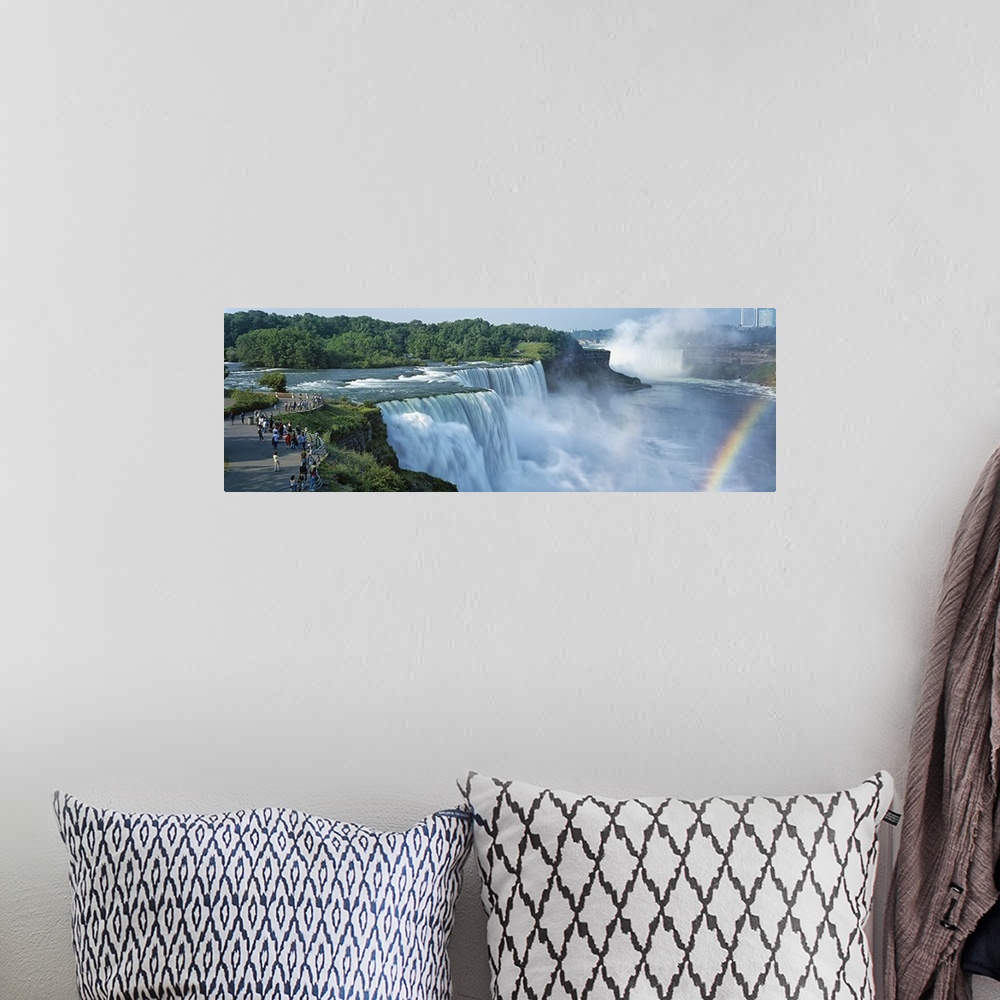 A bohemian room featuring Tourists at a waterfall, Niagara Falls, Niagara River, Niagara County, New York State