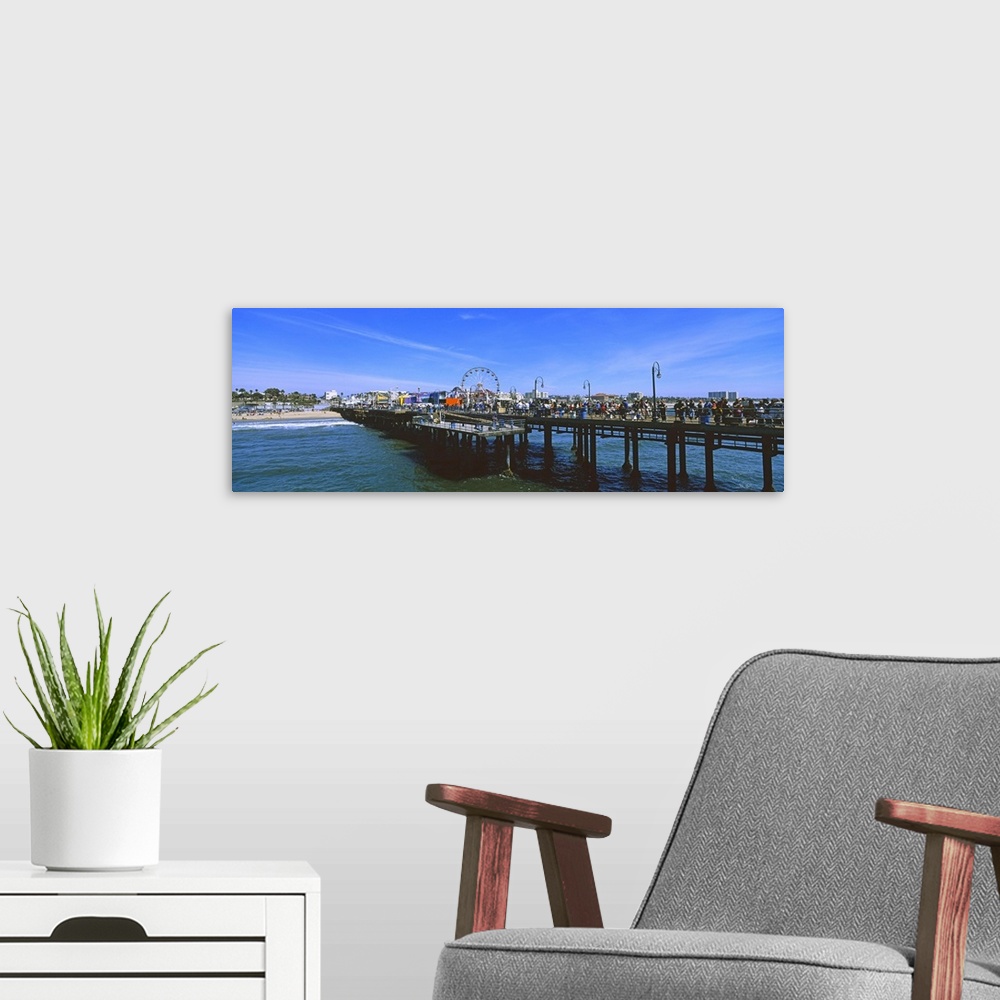 A modern room featuring Tourists on a boardwalk, Santa Monica Pier, Santa Monica, California