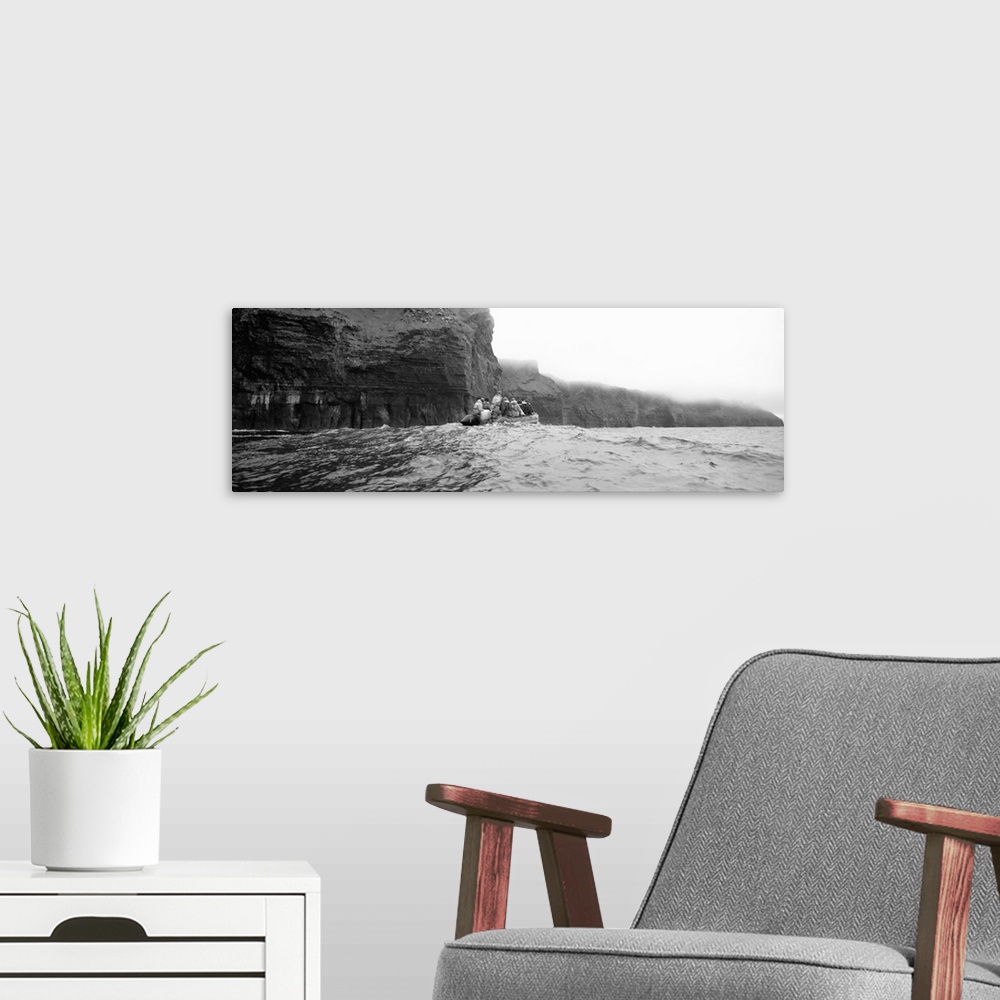 A modern room featuring Tourists on a boat, Cliffs Of Moher, The Burren, County Clare, Republic Of Ireland