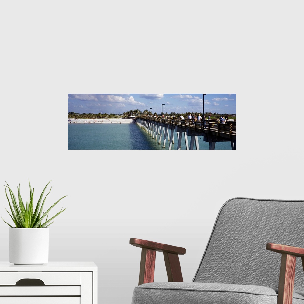 A modern room featuring Tourists on a pier, Gulf of Mexico, Venice, Florida