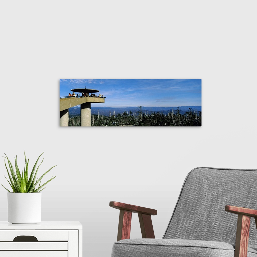 A modern room featuring Tourists on an observation tower, Clingmans Dome, Great Smoky Mountains National Park, Tennessee,