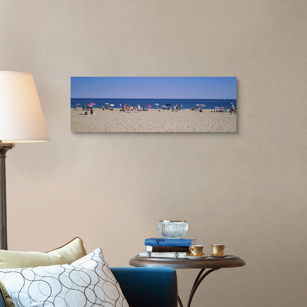 A traditional room featuring Tourists on the beach, East Hampton, Long Island, New York State
