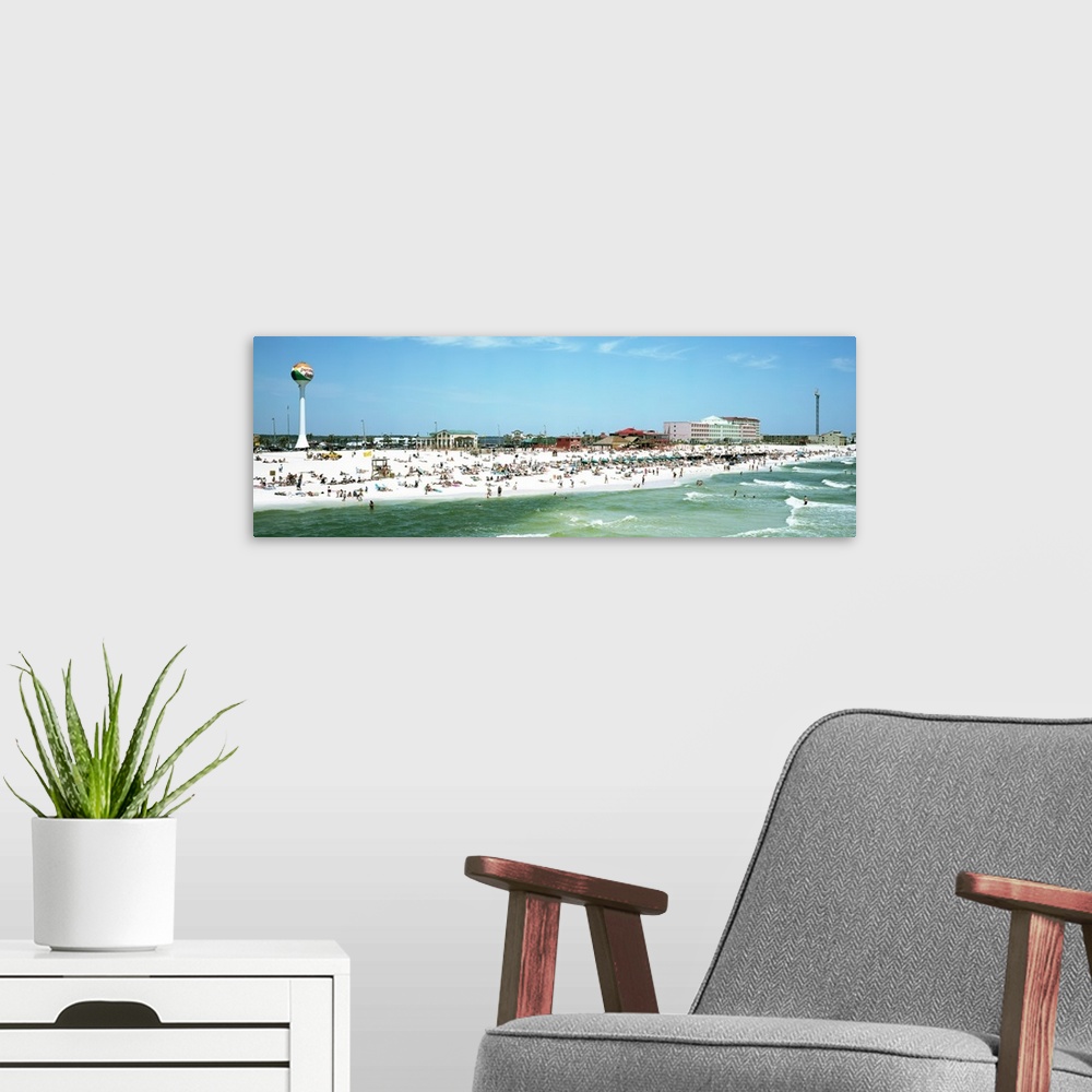 A modern room featuring Tourists on the beach Pensacola Escambia County Florida