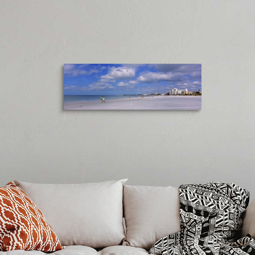 A bohemian room featuring Tourists walking on the beach, Crescent Beach, Gulf Of Mexico, Siesta Key, Florida
