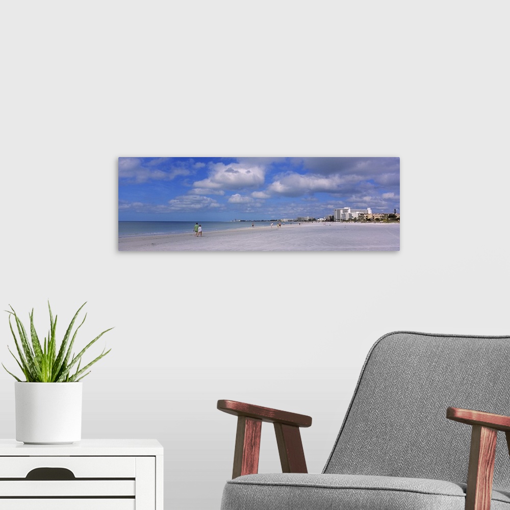 A modern room featuring Tourists walking on the beach, Crescent Beach, Gulf Of Mexico, Siesta Key, Florida