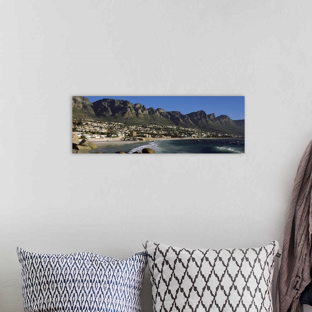 A bohemian room featuring Town at the coast with a mountain range in the background, Twelve Apostle, Camps Bay, Cape Town, ...