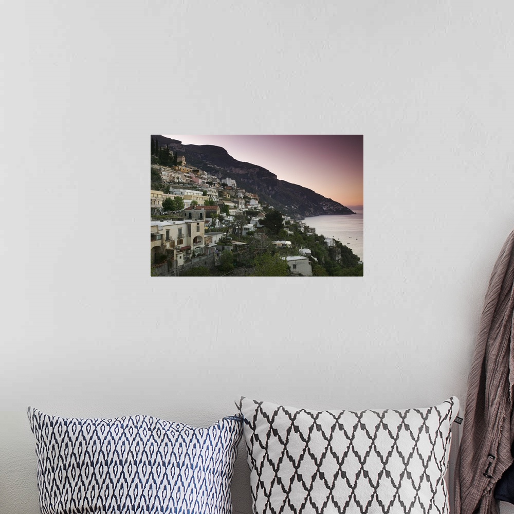 A bohemian room featuring Town on the hillside, Positano, Salerno, Campania, Italy