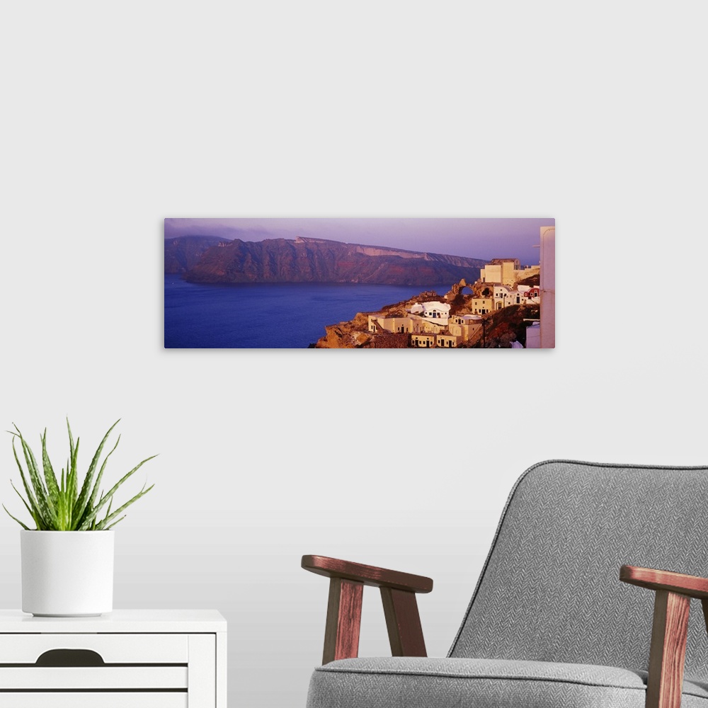 A modern room featuring Town, Santorini, Greece