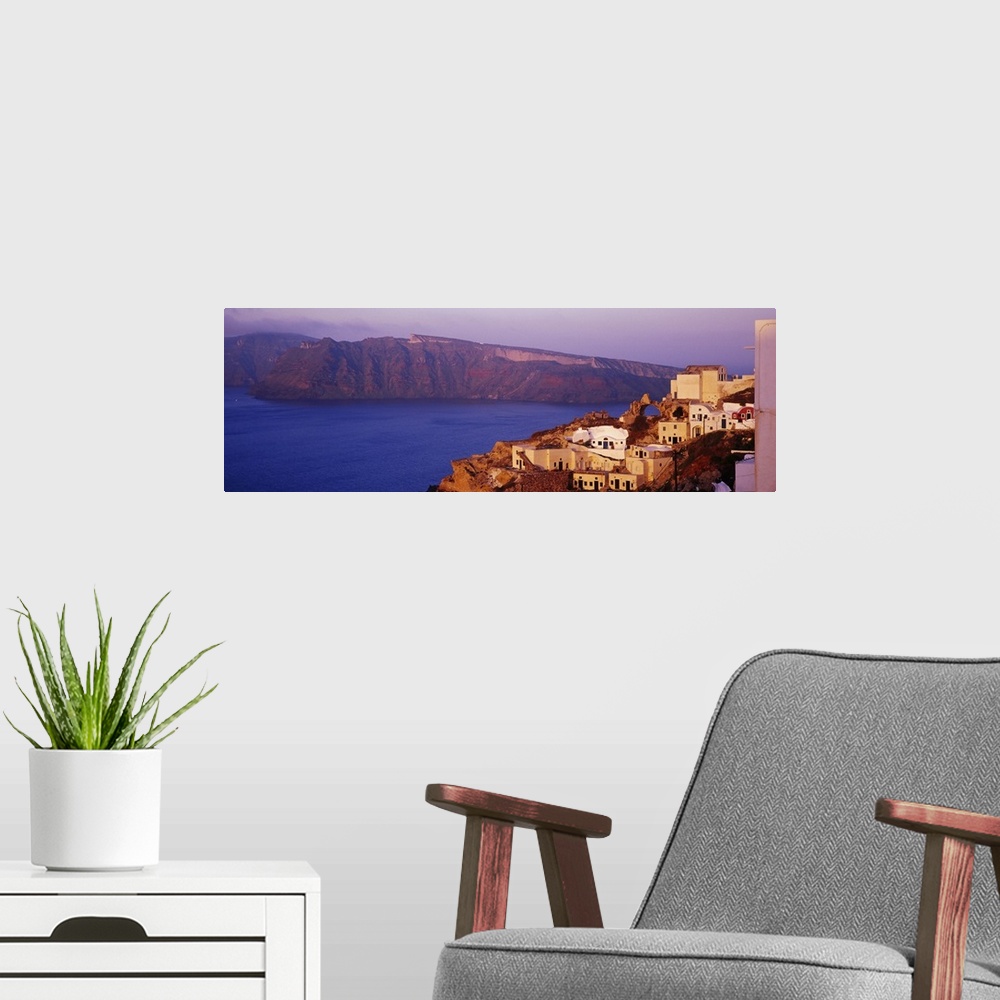 A modern room featuring Town, Santorini, Greece