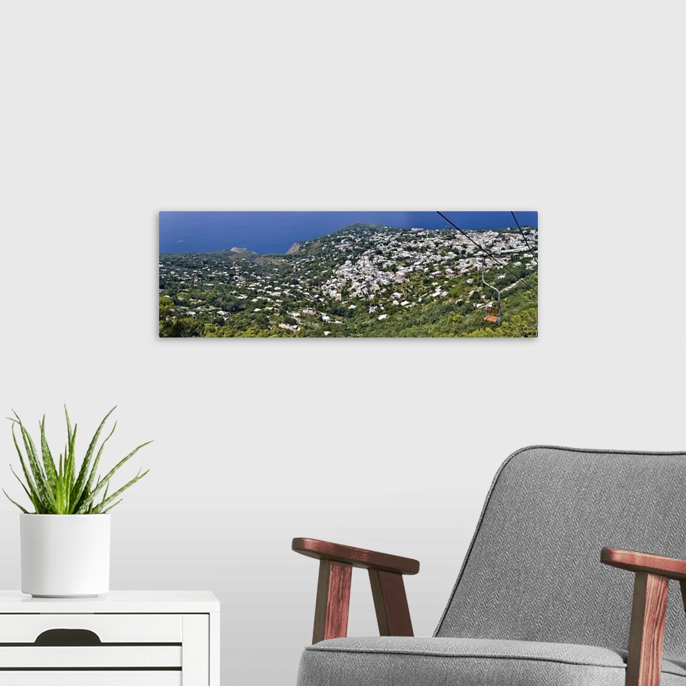 A modern room featuring Town viewed from a chair lift Anacapri Capri Naples Campania Italy