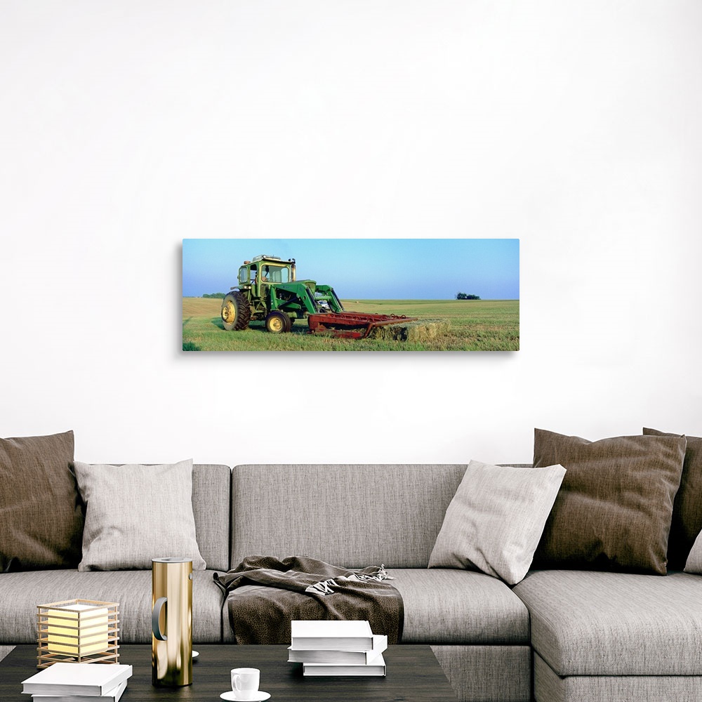 A traditional room featuring Tractor in a hay field, Jackson County, Kansas