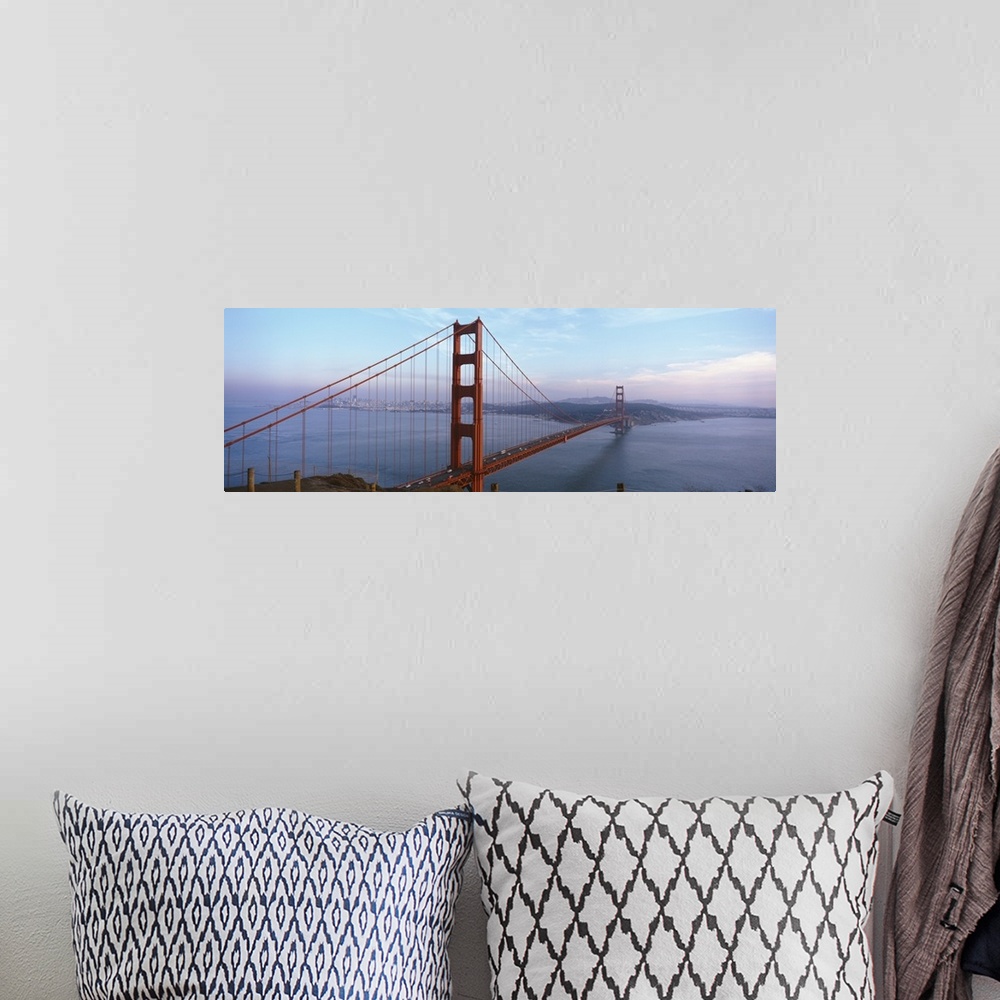 A bohemian room featuring Traffic on a bridge, Golden Gate Bridge, San Francisco, California