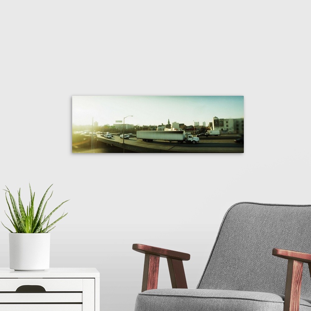 A modern room featuring Traffic on an overpass Brooklyn Queens Expressway Brooklyn New York City New York State