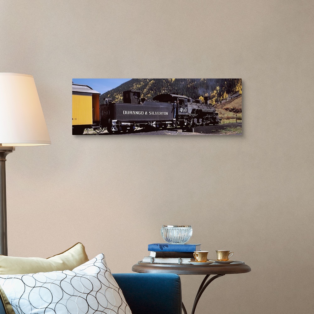 A traditional room featuring Train on a railroad track, Durango And Silverton Narrow Gauge Railroad, Ridgway, Ouray County, Co...