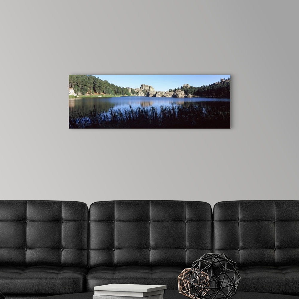 A modern room featuring Trees around the lake, Sylvan Lake, Black Hills, Custer State Park, Custer County, South Dakota,