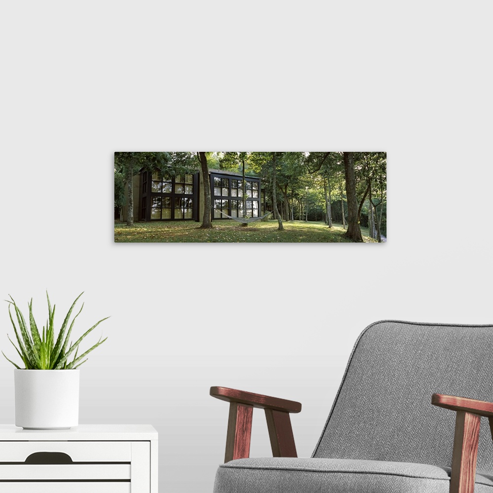 A modern room featuring Trees in front of a house, Middleton Place, Charleston, Charleston County, South Carolina,