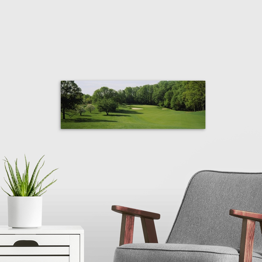 A modern room featuring Trees on a golf course, Baltimore Country Club, Baltimore, Maryland