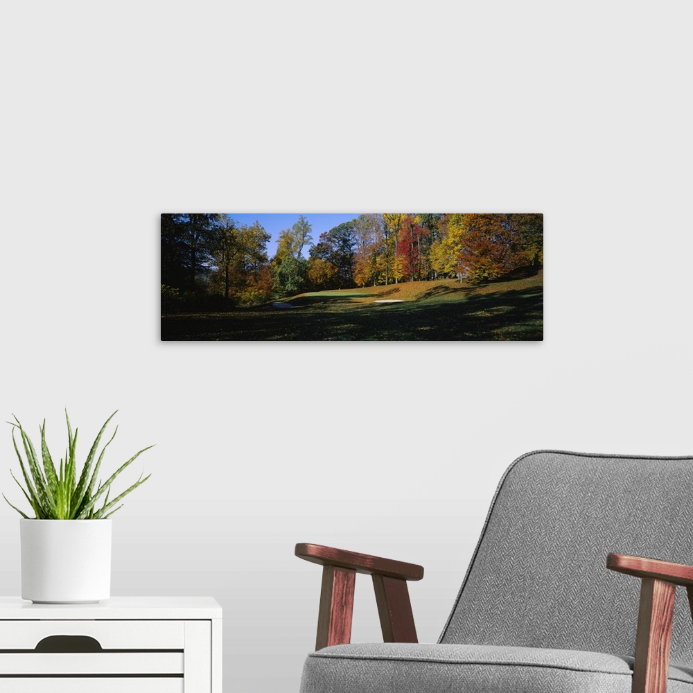A modern room featuring Trees on a golf course, Hercules Country Club, Wilmington, Delaware