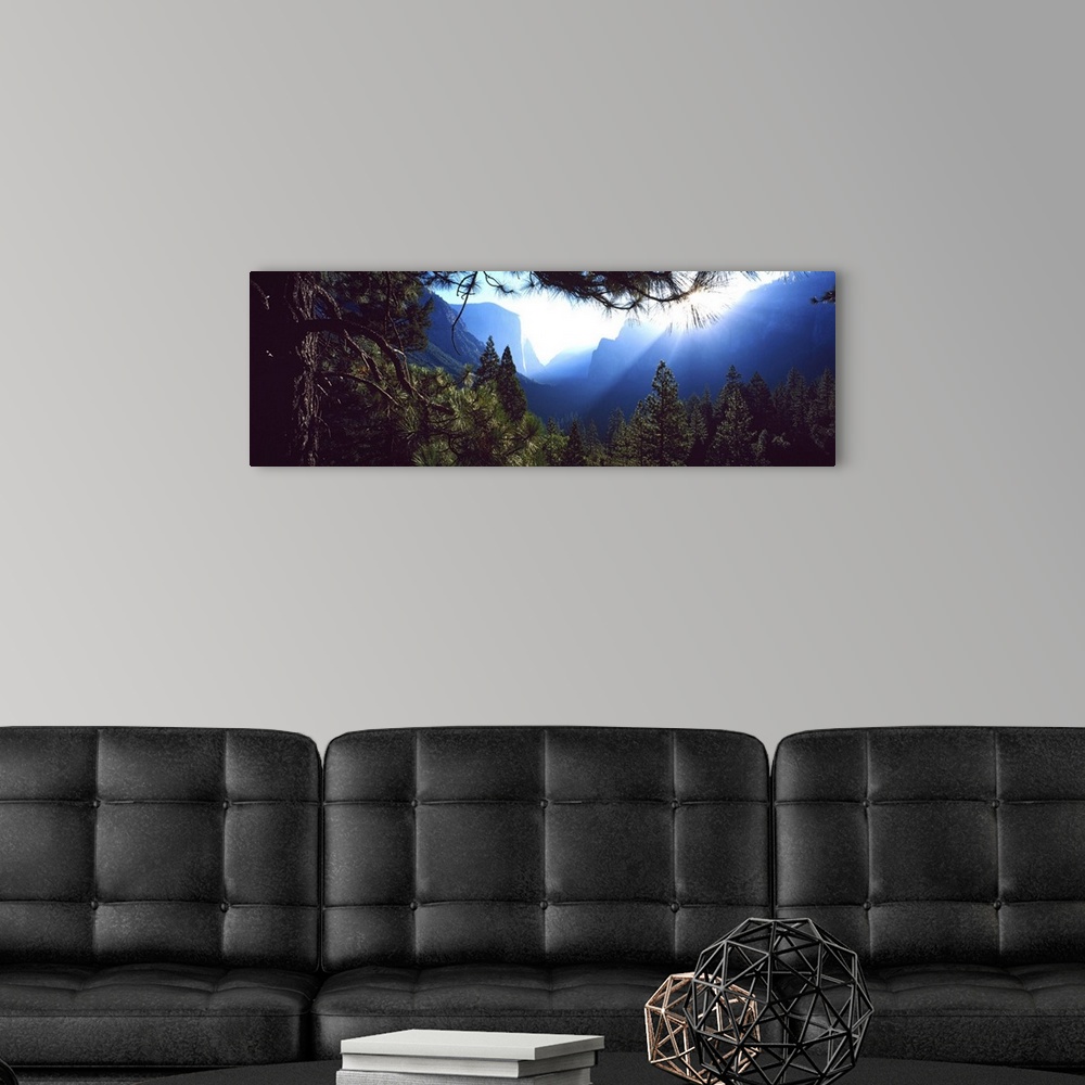 A modern room featuring Tunnel View Point at sunrise, Yosemite National Park, California