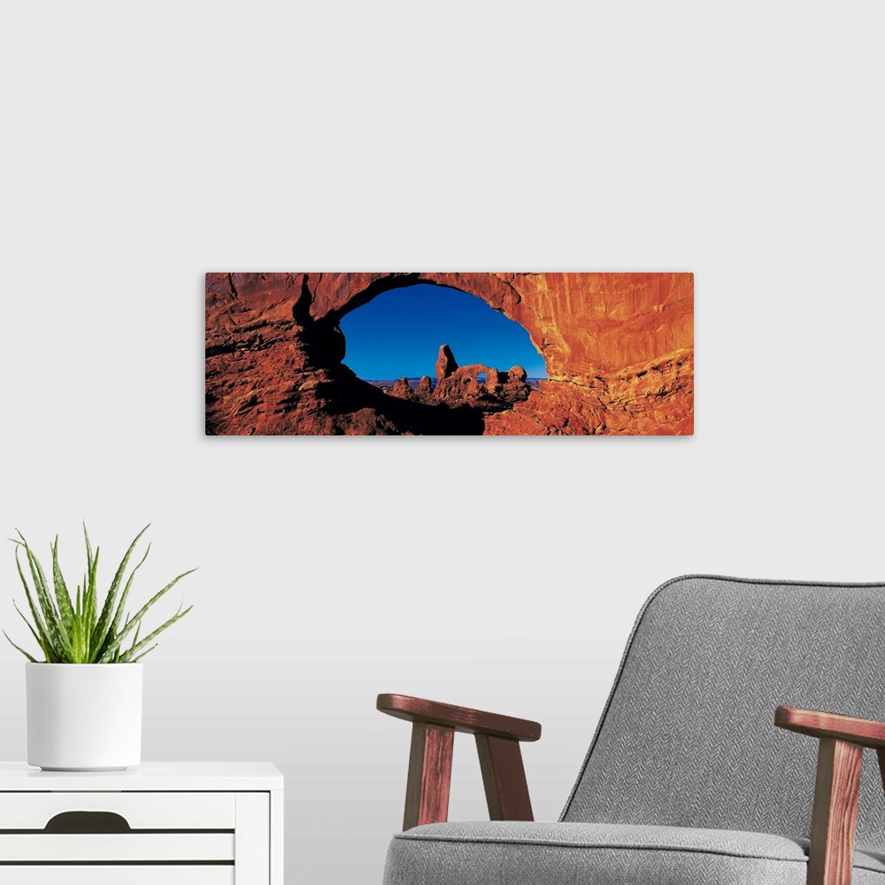 A modern room featuring Turret Arch thru North Window Arches National Park UT