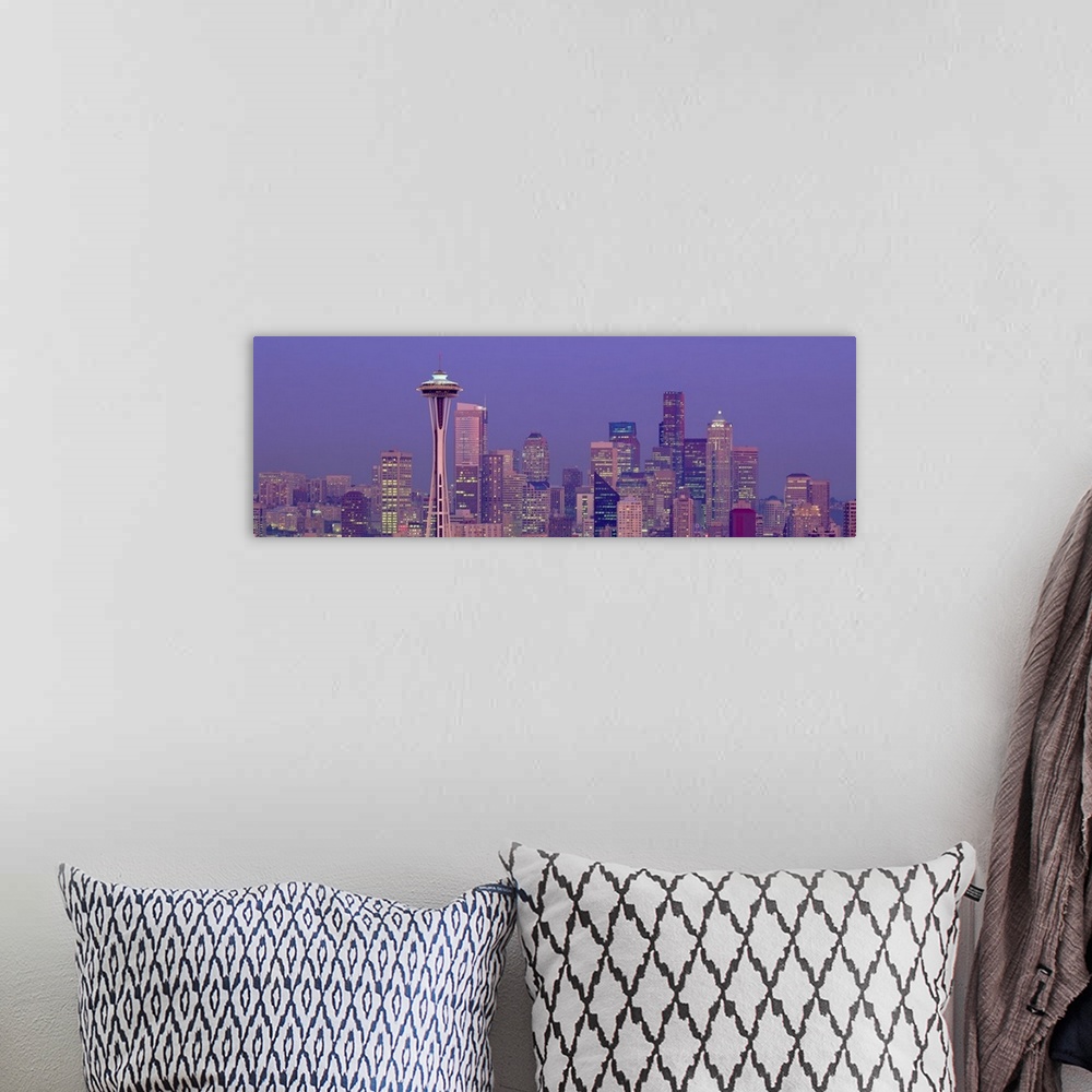 A bohemian room featuring Twilight Skyline Seattle WA