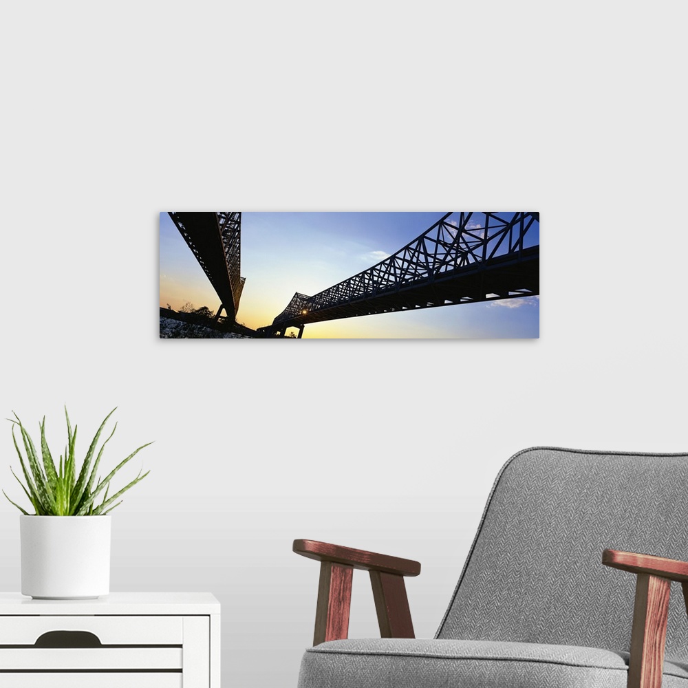 A modern room featuring Twin Bridges Mississippi River New Orleans LA