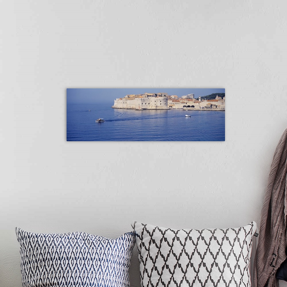 A bohemian room featuring Two boats in the sea, Dubrovnik, Croatia