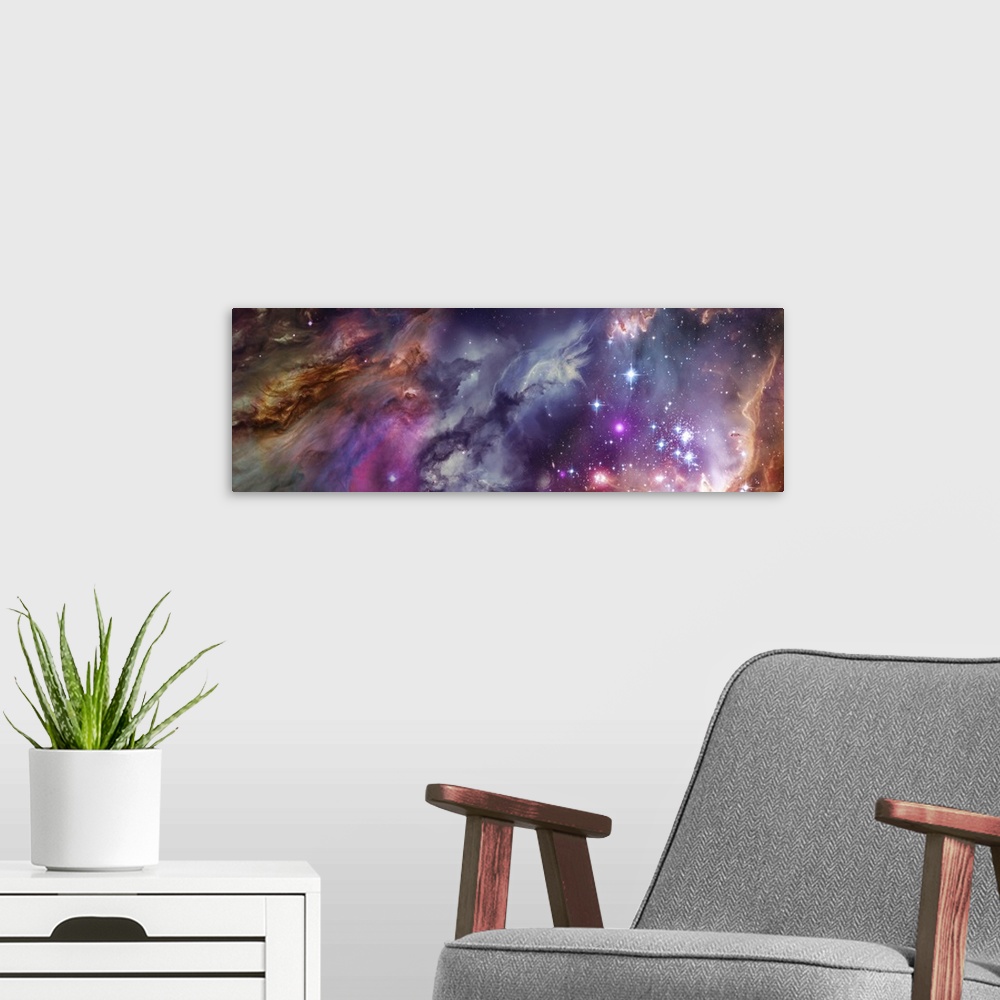 A modern room featuring Universe by Hubble