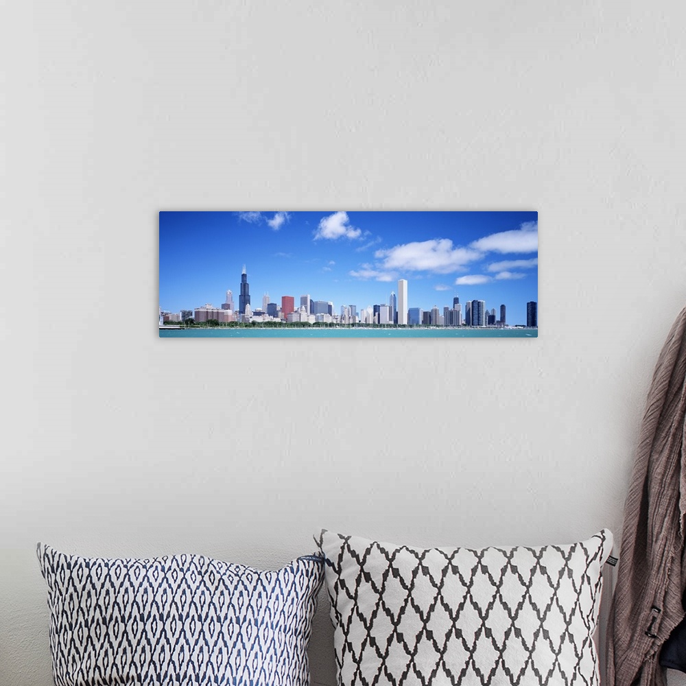 A bohemian room featuring US, Illinois, Chicago, skyline