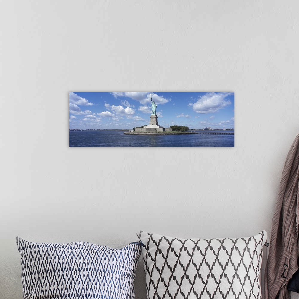 A bohemian room featuring USA New York Statue of Liberty