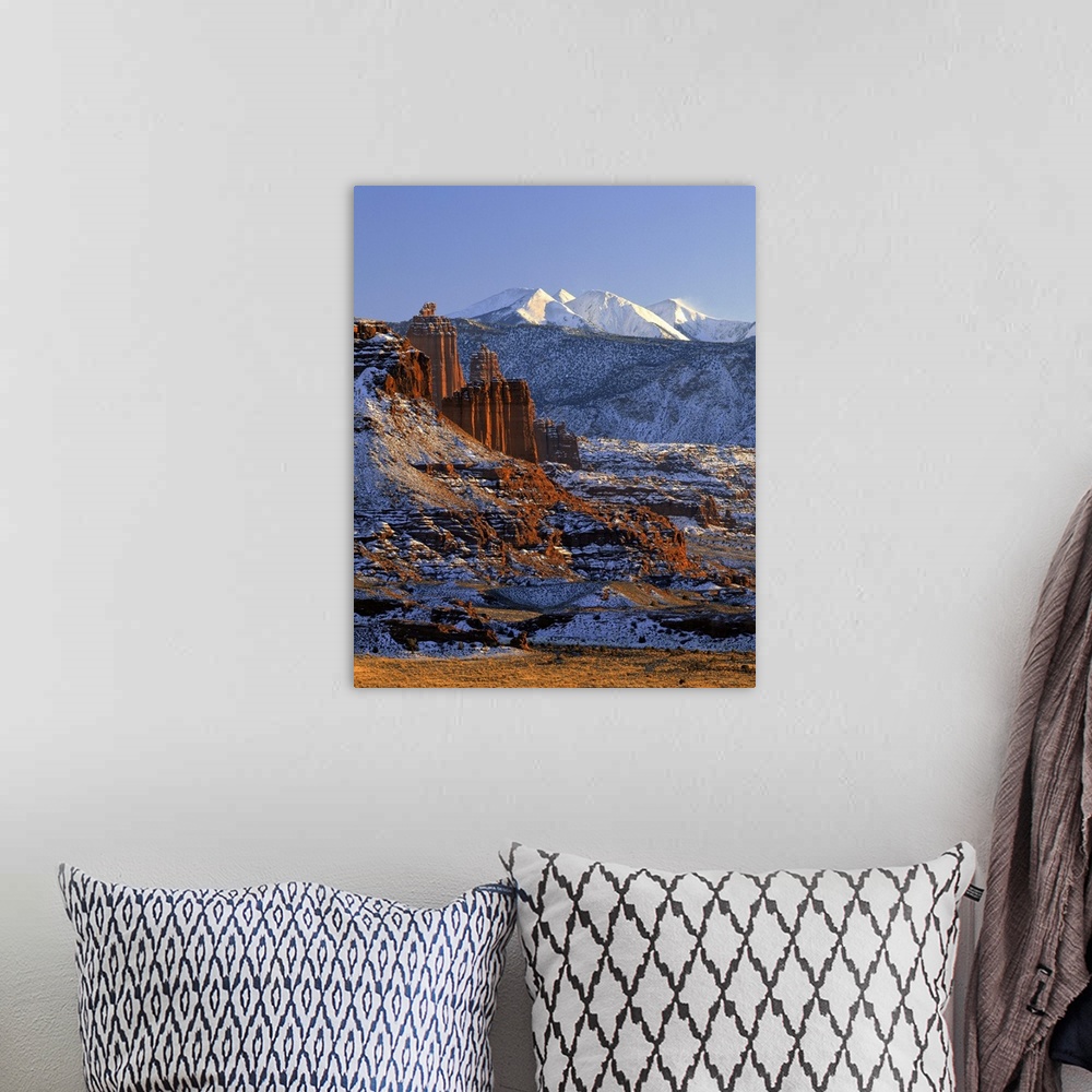 A bohemian room featuring Utah, Colorado Riverway Recreation Area, Snow covered mountain range