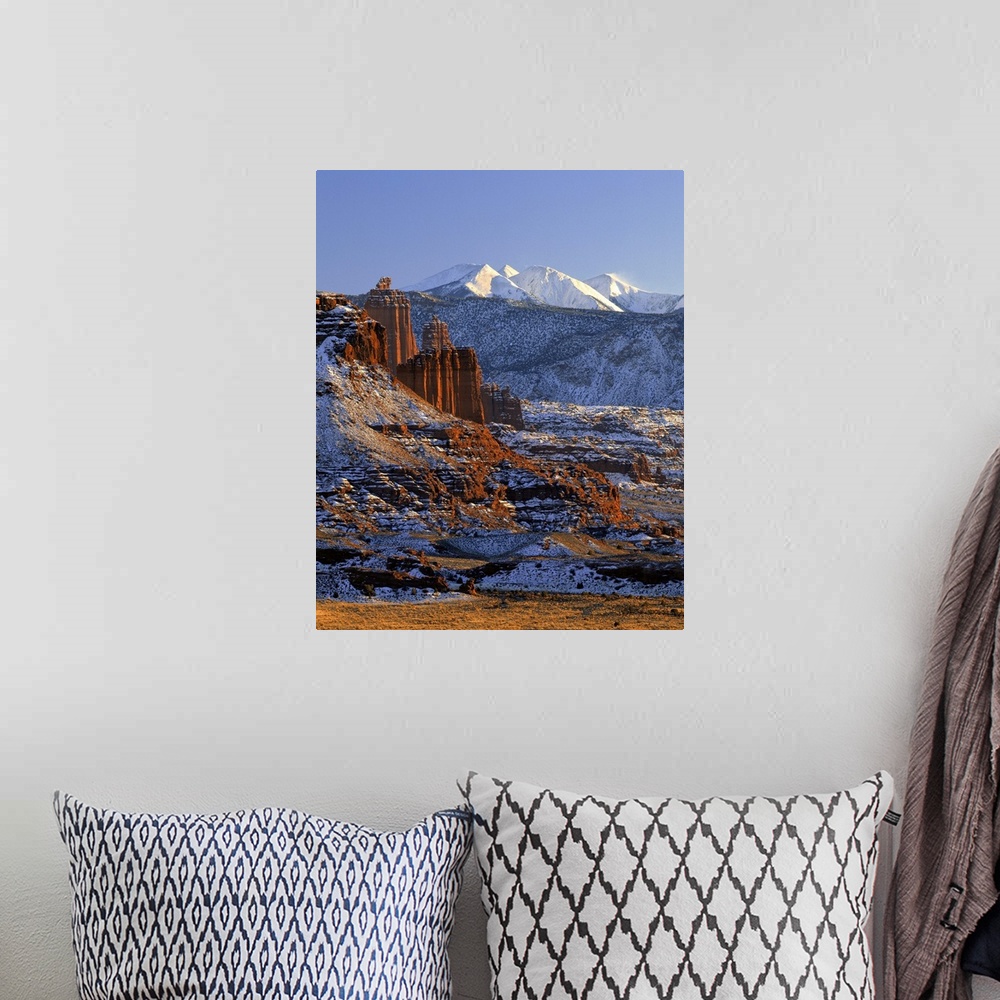 A bohemian room featuring Utah, Colorado Riverway Recreation Area, Snow covered mountain range