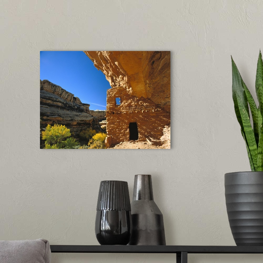 A modern room featuring Utah, Grand Gulch Primitive Area, View of natural rock formations