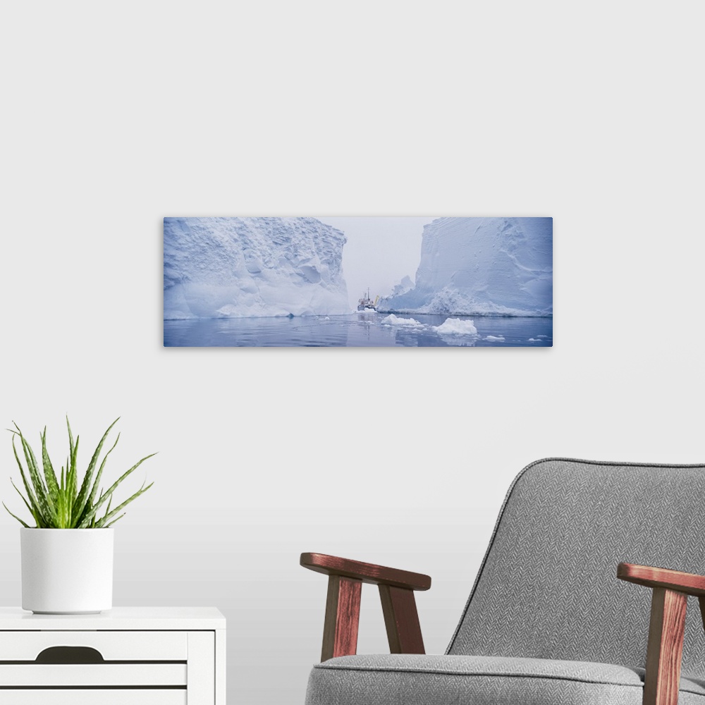 A modern room featuring Vessel Icebergs Ross Sea Antarctica