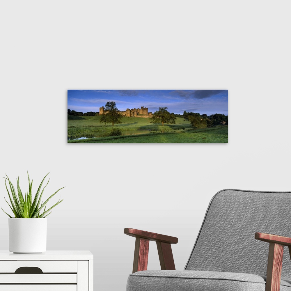 A modern room featuring View of a castle, Alnwick Castle, Northumberland, England