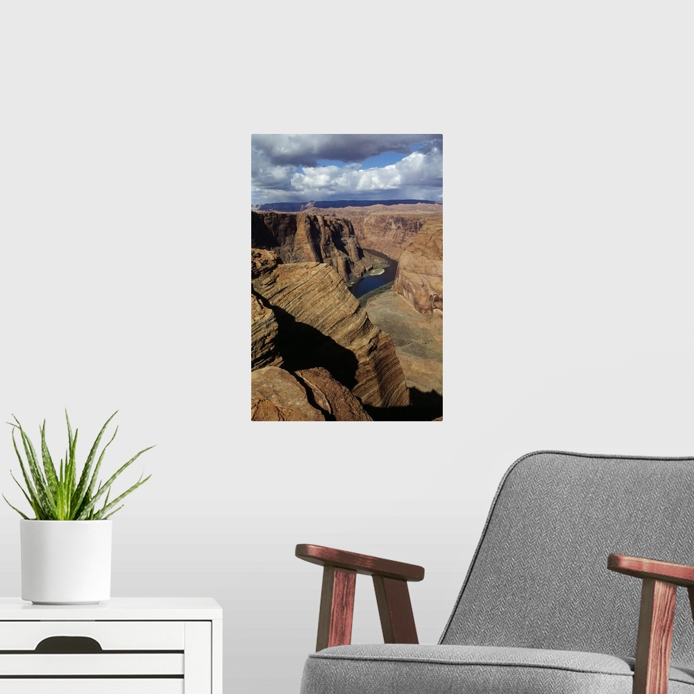 A modern room featuring View Of Colorado River From Horseshoe Bend Overlook