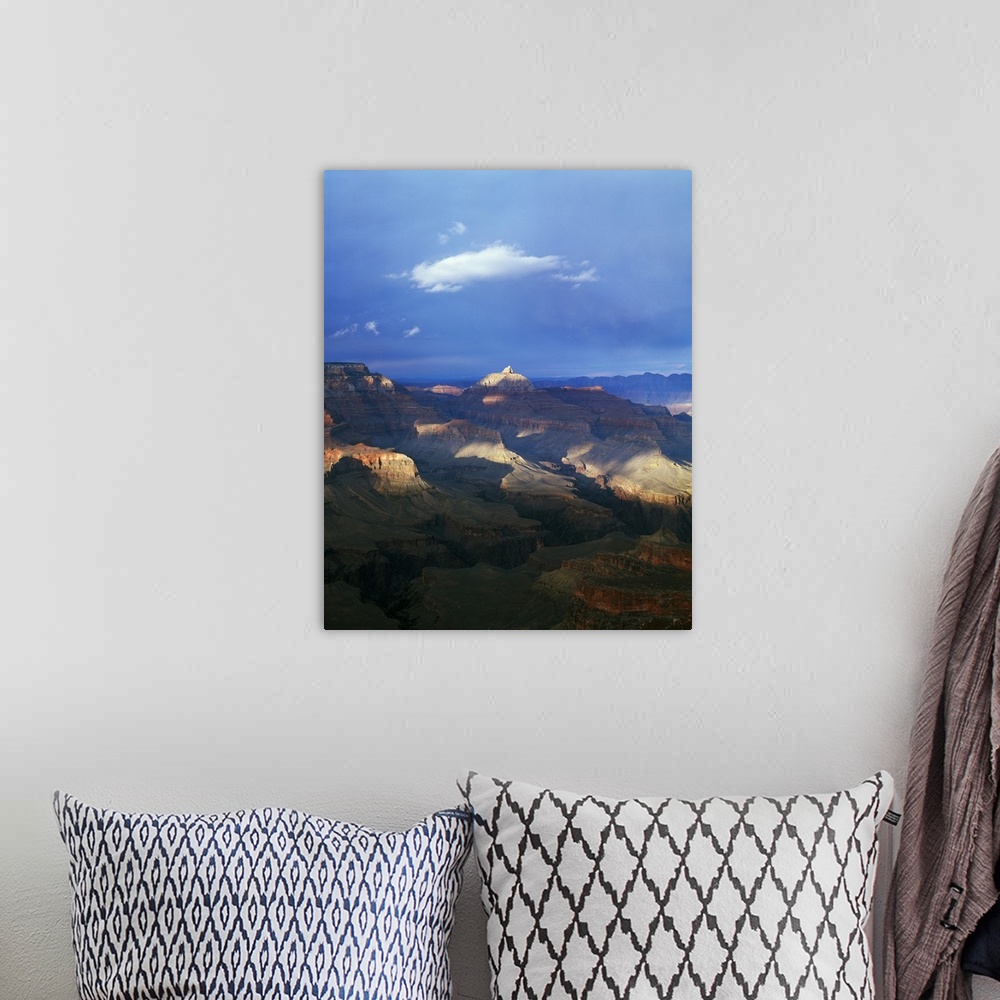 A bohemian room featuring View of Grand Canyon from Shoshone Point, storm cloud shadows, south rim, Grand Canyon National P...
