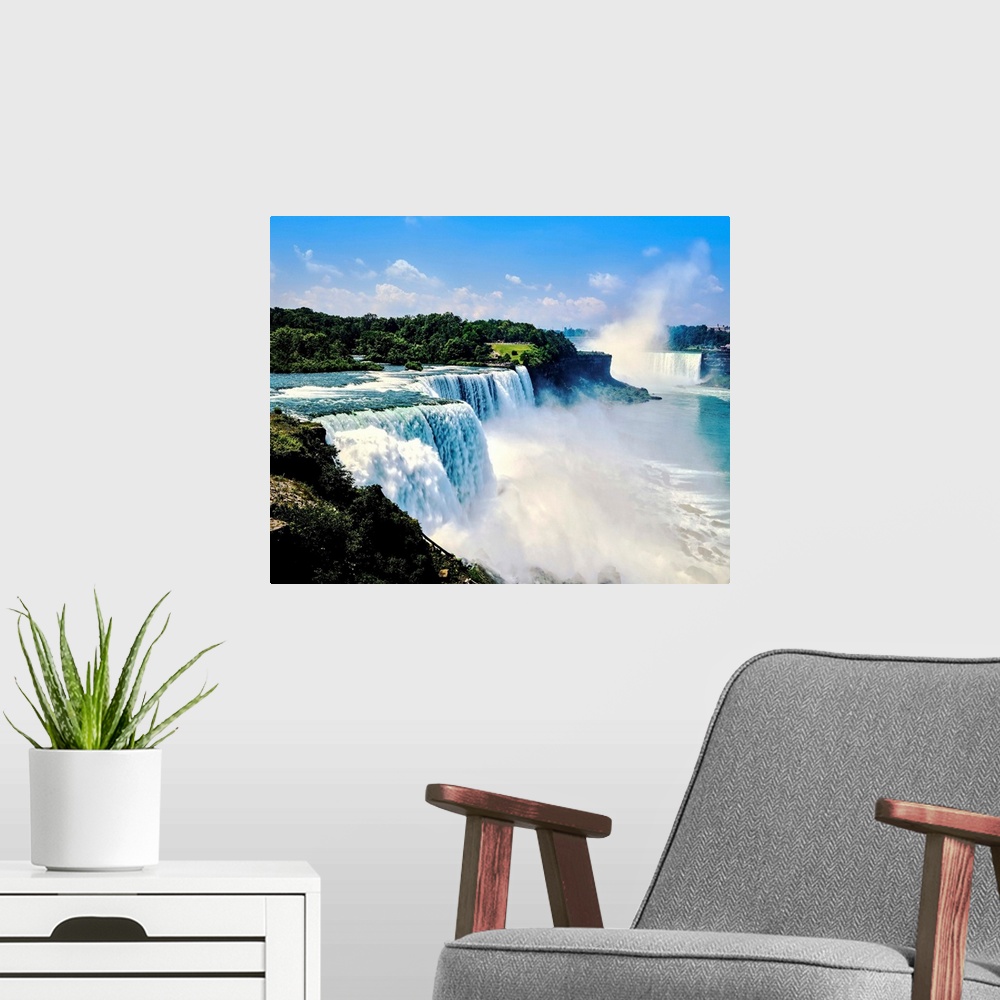 A modern room featuring View of the American Falls, Niagara Falls, New York State, USA