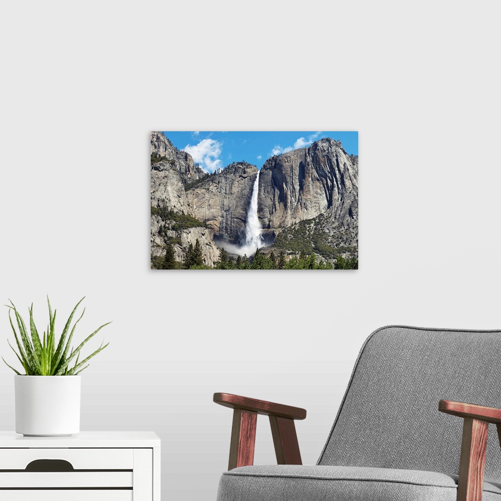 A modern room featuring View of Yosemite Falls in Spring, Yosemite National Park, California