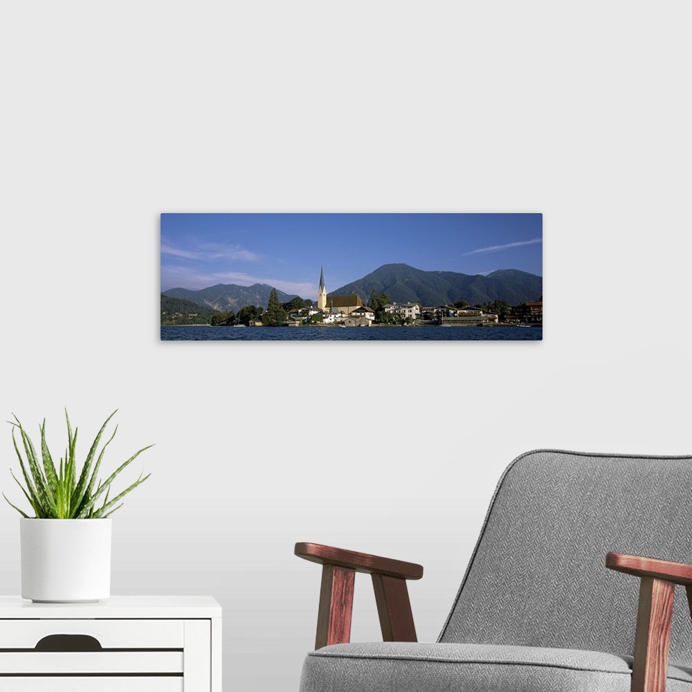 A modern room featuring Village at the waterfront, Rottach Egern, Lake Tegernsee, Miesbach, Bavaria, Germany