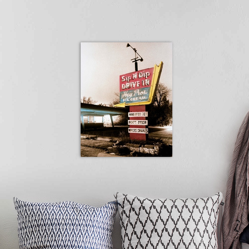 A bohemian room featuring Vintage Drive In Sign