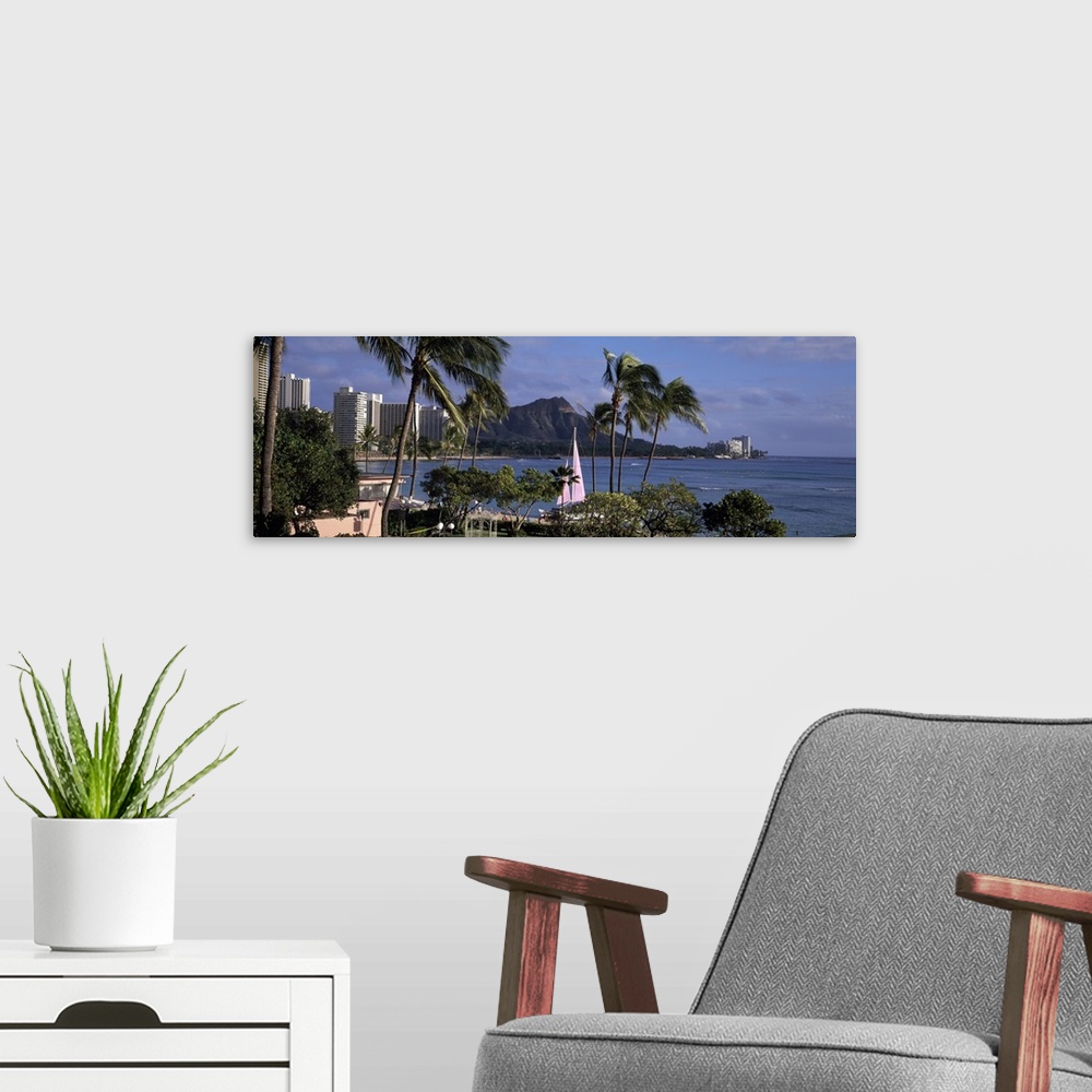 A modern room featuring Waikiki Beach HI