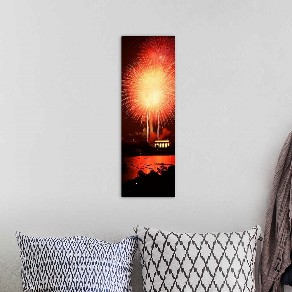 A bohemian room featuring Washington DC, Fireworks over a city